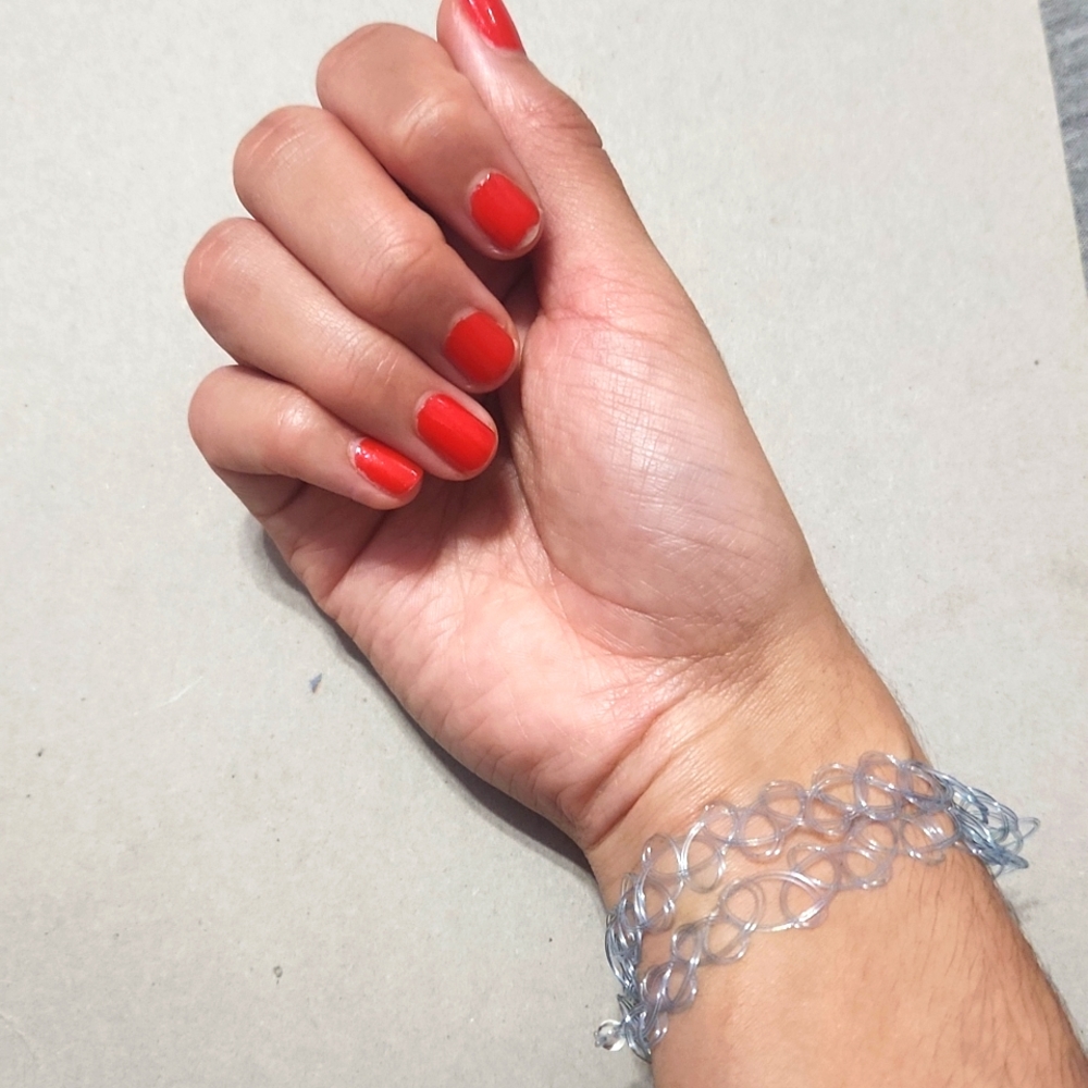 🔴 🆓️ FREE* Y2K Stretchy Jelly Baby Blue Translucent Choker Necklace Bracelet - Picture 2 of 6